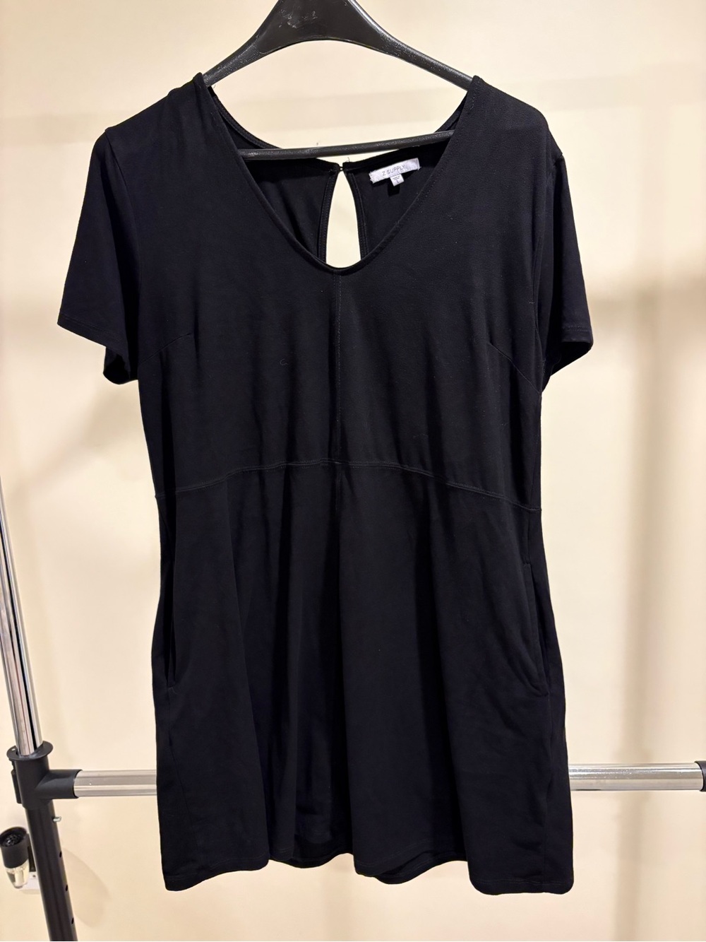 Z Supply Black Short Sleeve Dress with pockets